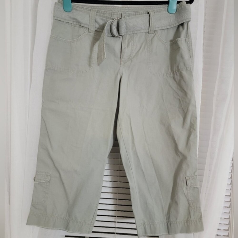 SO Gray Cargo Crop Pants with Belt